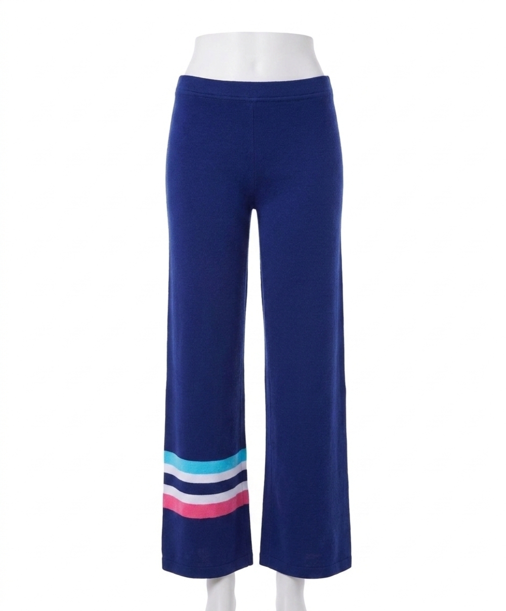 NEW ANGEL APPAREL stripe knit pant in navy/multi